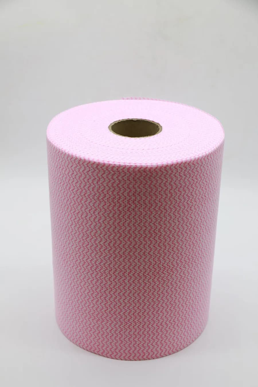 HACCP pink color-coded spunlace nonwoven roll with wave embossing, solution-dyed viscose for raw meat high-risk cleaning zones