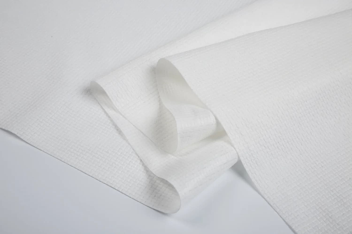 Eco-Pure 100% viscose biodegradable spunlace EF pattern white 60gsm close-up sample